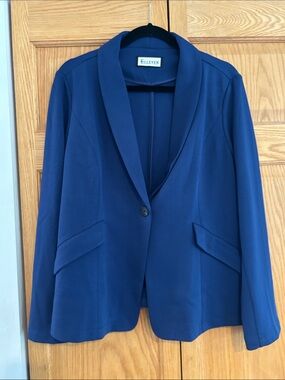 Elleven Royal Blue Single-Button Blazer for Women